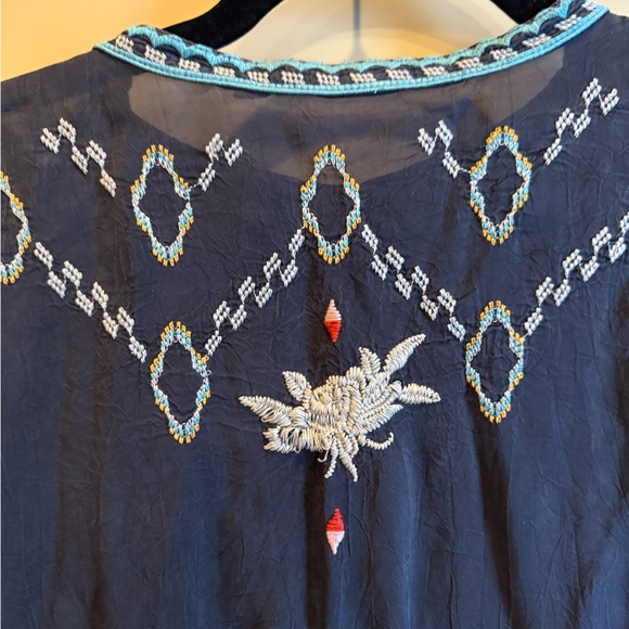 Anthropologie Black Embroidered Tunic XL - Picture 8 of 12